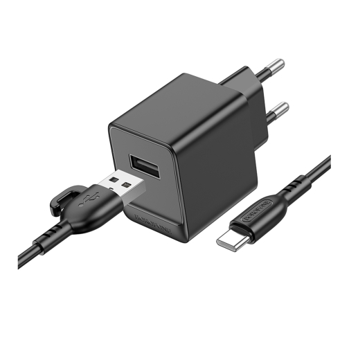 Купить Сетевое Зарядное Устройство Borofone BAS11A 1USB 2.1A+USB to Type-C, 5