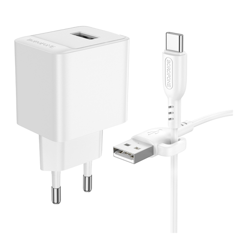 Купить Сетевое Зарядное Устройство Borofone BAS11A 1USB 2.1A+USB to Type-C, 6
