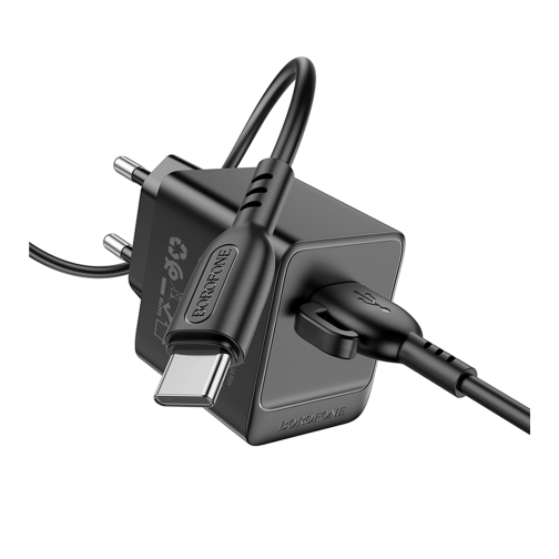 Купить Сетевое Зарядное Устройство Borofone BAS11A 1USB 2.1A+USB to Type-C, 7