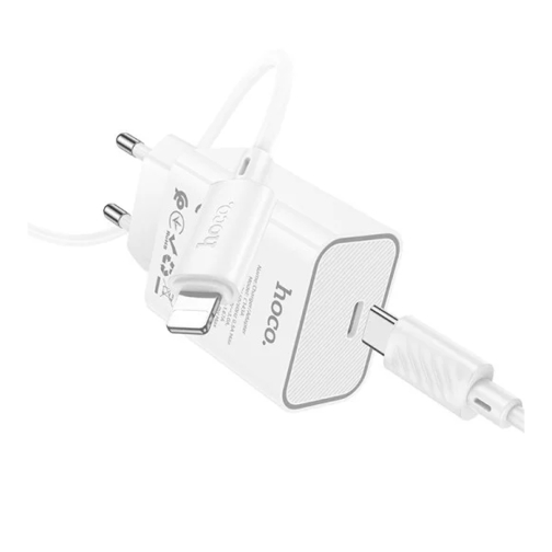 Купити Мережевий Зарядний Пристрій Hoco C143A 1USB-C PD/QC 20W+Type-C to Lightning, 3