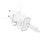 Купити Мережевий Зарядний Пристрій Hoco C143A 1USB-C PD/QC 20W+Type-C to Lightning, 3