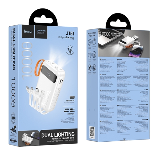 Купить Power Bank Hoco J151 Spirit dual lighting four-cable 10000mAh, 2