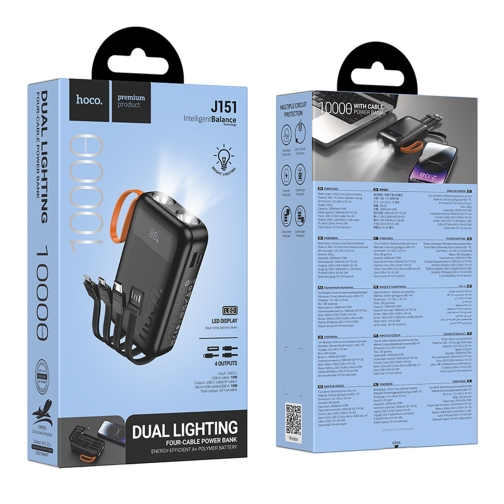 Купить Power Bank Hoco J151 Spirit dual lighting four-cable 10000mAh, 3