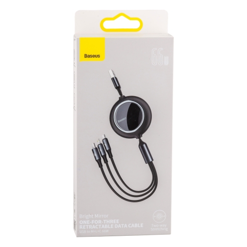 Купить USB Baseus USB to M+L+C 1.2m 66W CAMLC-M, 2