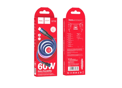 Купити Кабель USB Hoco U110 60W Type-C to Type-C 1.2m, 4