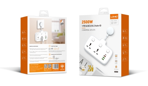 Купити Мережевий Подовжувач LDNIO SC2413 2 universal ports/1PD/1QC/2 auto ID, 2