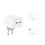 Купити Мережевий Зарядний Пристрій XO L102 EU Dual type-C port 35W Type-C to Lightning, 3