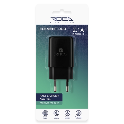 Купити Мережевий Зарядний Пристрій Ridea RW-21011 Element Duo 2USB 2.1 A, 3