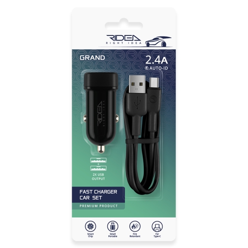 Купить Авто Зарядное Устройство Ridea RCC-21212 Grand Type-C 2USB 2.4 A, 3