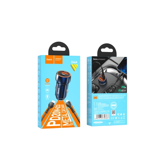 Купити Автомобільний Зарядний Пристрій Hoco Z46A PD20W+QC3.0 Type C to Lightning