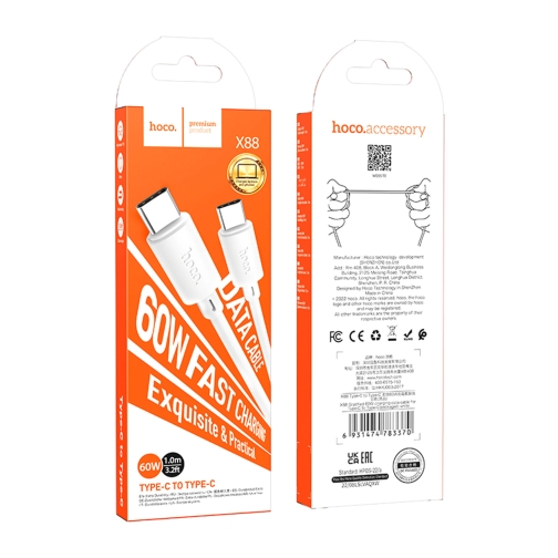 Купити Кабель USB Hoco X88 Gratified 60W Type-C to Type-C, 3
