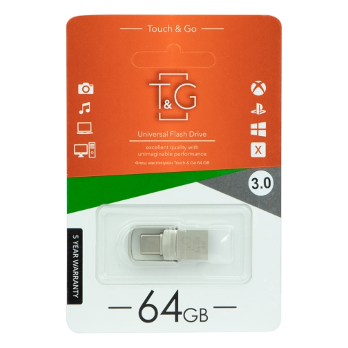 Купить USB OTG T&G 2&1 3.0 Type C 64GB Metal 104