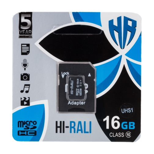 Купити Карта Пам'яті  Hi-Rali MicroSDHC 16gb UHS-1 10 Class & Adapter