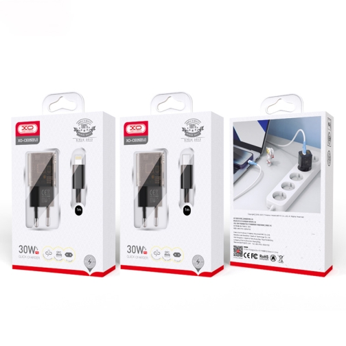 Купить Сетевое Зарядное Устройство XO CE05 PD30W+QC3.0 Type-C to Type-C Мятая упаковка