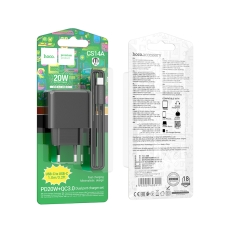Купить Сетевое Зарядное Устройство Hoco CS14A 1USB-C/1USB PD/QC 20W+Type-C to Type-C