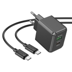 Купити Мережевий Зарядний Пристрій Hoco CS14A USB-C/1USB PD/QC 20W+Type-C to Type-C, 3