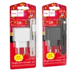 Купить Сетевое Зарядное Устройство Hoco CS11A 1USB 2.1A+USB to Lightning, 8