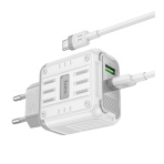 Купити Мережевий Зарядний Пристрій Hoco C136A 1USB-C/1USB PD/QC 45W+Type-C to Type-C, 5