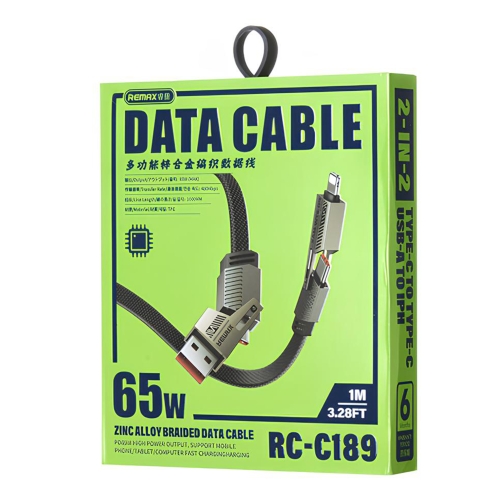 Купить USB Remax RC-C189 USB/Type-C to IP/Type-C 65W, 2