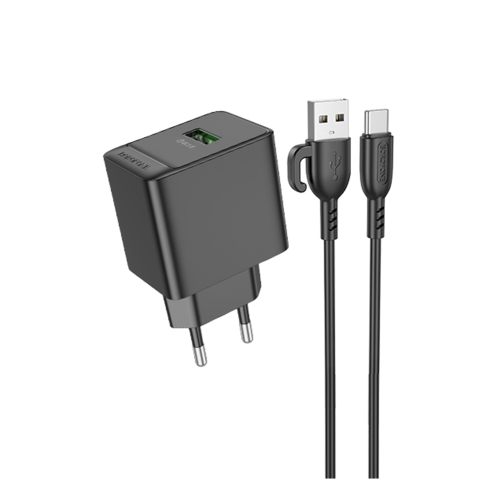 Купить Сетевое Зарядное Устройство Borofone BAS12A 1USB QC3.0 18W+USB to Type-C