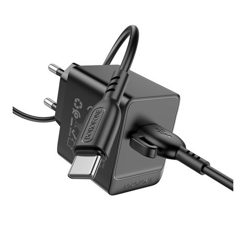 Купить Сетевое Зарядное Устройство Borofone BAS12A 1USB QC3.0 18W+USB to Type-C, 3