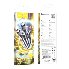 Купить USB Hoco X76 4-in-1 IP+2Type-C+Micro 2A