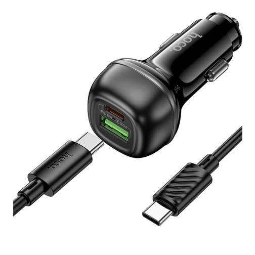 Купити Автомобільний Зарядний Пристрій Hoco Z58A 1USB/1USB-C QC/PD48W+Type-C to Type-C, 4