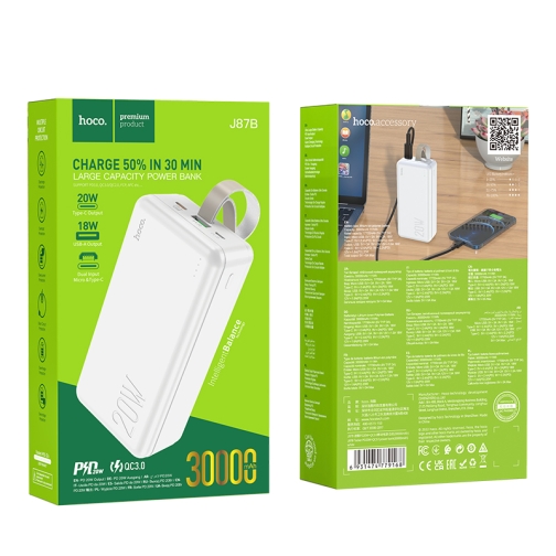 Купити Універсальна Мобільна Батарея Power Bank Hoco J87B Tacker PD20W+QC3.0 30000 mAh, 3