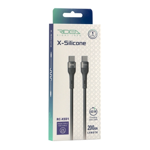Купити Кабель USB Ridea RC-XS51 X-Silicone Type-C to Type-C 60W 2m, 2