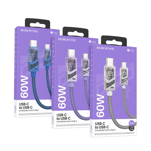 Купити Кабель USB Borofone BU42 Octavia 60W Type-C to Type-C 1.2m