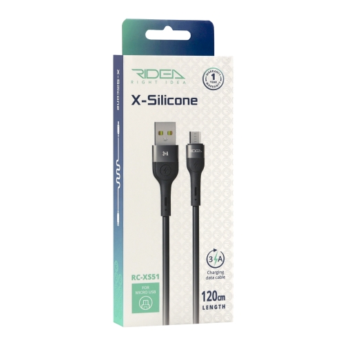 Купить USB Ridea RC-XS51 X-Silicone MicroUSB 3A 1.2m, 3
