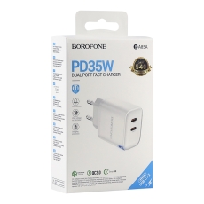 Купить Сетевое Зарядное Устройство Borofone BA85A 2USB-C PD/QC 35W