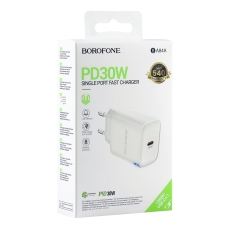 Купить Сетевое Зарядное Устройство Borofone BA84A 1USB-C PD/QC 30W