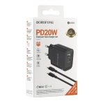Купити Мережевий Зарядний Пристрій Borofone BA83A 1USB-C/1USB PD/QC 20W+Type-C to Type-C, 3