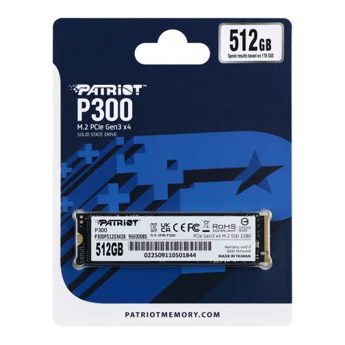 Купити SSD M.2 Диск Patriot P300 512GB NVMe 2280 PCIe 3.0x4 3D NAND TLC (P300P512GM28)