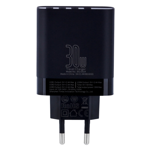 Купити Мережевий Зарядний Пристрій Baseus Mirror Lake 4 USB 30W CCJMHB-B 6A, 3