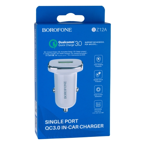 Купити Автомобільний Зарядний Пристрій Borofone BZ12A QC 3.0