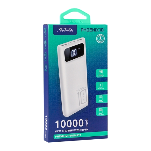Купити Універсальна Мобільна Батарея Power Bank Ridea RP-D10L Phoenix10 10W digital display + lamp 10000 mAh, 2