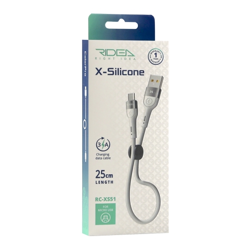 Купить USB Ridea RC-XS51 X-Silicone MicroUSB 3A 0.25m