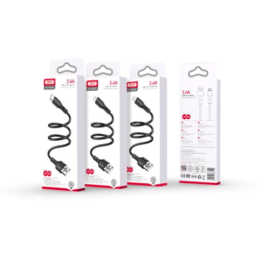 Купить USB XO NB230 Rock Series Lightning 2.4A Мятая упаковка, 2