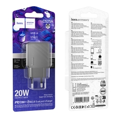 Купить Сетевое Зарядное Устройство Hoco CS25A 1USB-C/1USB PD/QC 20W