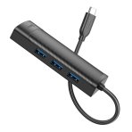 Купити Хаб USB Hoco HB42 4-in-1 (Type-C to USB3.0*3+RJ45 1Gbps) (L=0.2M), 3