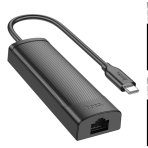 Купити Хаб USB Hoco HB42 4-in-1 (Type-C to USB3.0*3+RJ45 1Gbps) (L=0.2M), 4