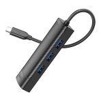 Купити Хаб USB Hoco HB42 4-in-1 (Type-C to USB3.0*3+RJ45 1Gbps) (L=0.2M), 6