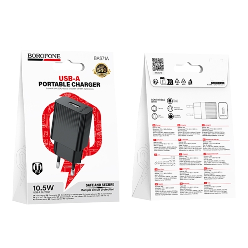 Купити Мережевий Зарядний Пристрій Borofone BAS71A 1USB 2.1A, 3