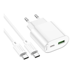 Купити Мережевий Зарядний Пристрій Hoco C109A 1USB-C/1USB PD/QC 20W+Type-C to Type-C