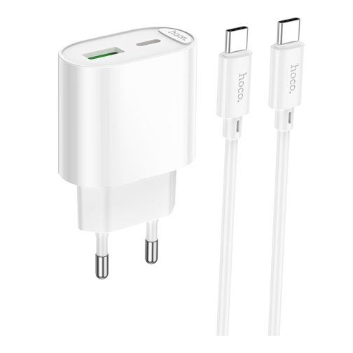 Купити Мережевий Зарядний Пристрій Hoco C109A 1USB-C/1USB PD/QC 20W+Type-C to Type-C, 3