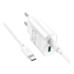 Купити Мережевий Зарядний Пристрій Hoco C109A 1USB-C/1USB PD/QC 20W+Type-C to Type-C, 5
