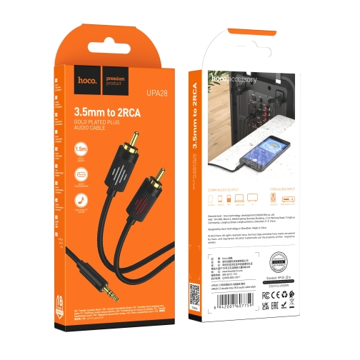 Купить Aux Hoco UPA28 AUX 3.5 to dual RCA 1.5m, 2