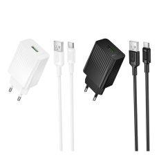 Купить Сетевое Зарядное Устройство Borofone BAS72A 1USB QC3.0 18W+USB to Type-C